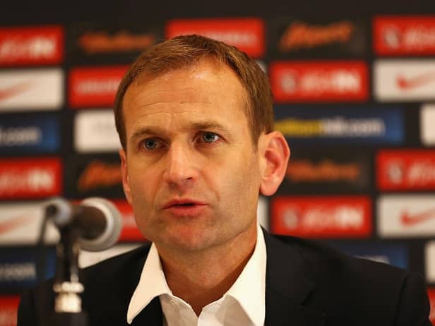 FA Technical Director Dan Ashworth attends a press conference with newly appointed England manager Sam Allardyce at St. George's Park on July 25, 2016 in Burton-upon-Trent, England.  (Photo by Matthew Lewis/Getty Images)