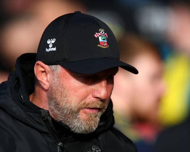 Ralph Hasenhuttl, Manager of Southampton looks on prior to the Premier League match between Southampton FC and Newcastle United at Friends Provident St. Mary's Stadium on November 06, 2022 in Southampton, England. (Photo by Charlie Crowhurst/Getty Images)