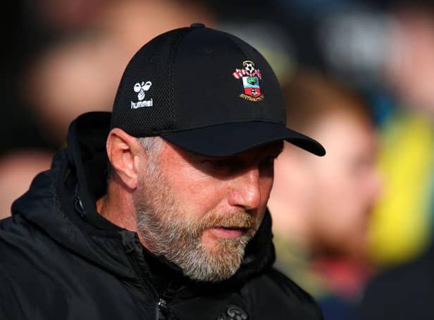 Ralph Hasenhuttl, Manager of Southampton looks on prior to the Premier League match between Southampton FC and Newcastle United at Friends Provident St. Mary's Stadium on November 06, 2022 in Southampton, England. (Photo by Charlie Crowhurst/Getty Images)