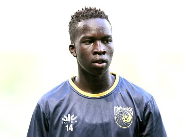 Garang Kuol playing for Central Coast Mariners in Australia last month.