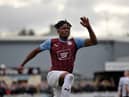 Mumba celebrates a goal while on loan at South Shields