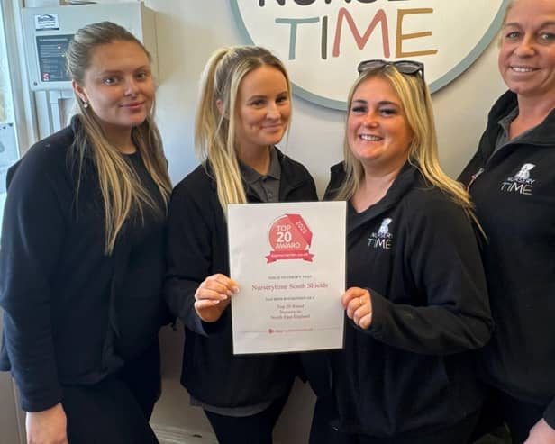 Nurserytime South Shields manager Helen Coulson, second left, with from left, staff members Holly Atkinson, Helen Allan and Jane Burns.