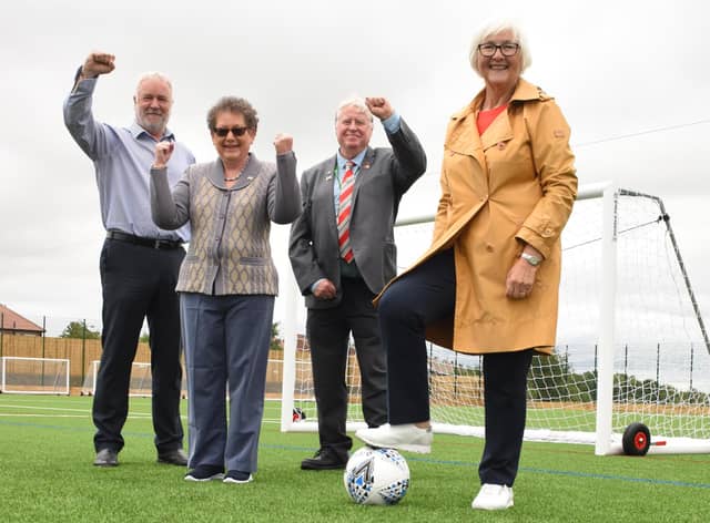 Caption (L-R)  Kevin Muller, Trustee at Perth Green; Cllr Ruth Bercley and Cllr Stephen Dean, Cllr Joan Atkinson.