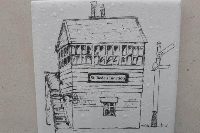 This drawing of the signal box at the centre of the disaster is featured on the memorial.