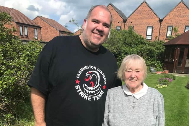 Fundraiser of the Year Wayne Groves with Linda Flood who missed his awards night as she was recovering from lung cancer.