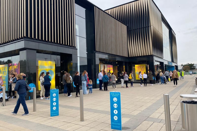 Primark appears to have won the longest queue competition so far as shoppers were seen in their numbers outside branches in Princes Street and Fort Kinnaird on Monday morning.