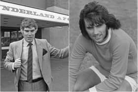 Two legends of the game in the late Len Ashurst (left) and the late George Best.