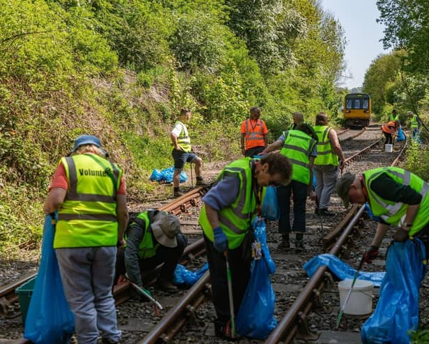 Participants of Weardale Railway’s ‘Big Spring Clean’.