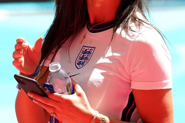 Kyle Walker's fiancee Annie Kilner during the UEFA Euro 2020 Group D match at Wembley Stadium, London.