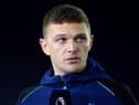 Newcastle United's Kieran Trippier is interviewed after the Leicester City win.