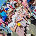 St James' Catholic Primary School, Hebburn, held a colourful carnival parade to celebrate moving back to school following RAAC closure.