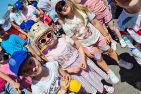 St James' Catholic Primary School, Hebburn, held a colourful carnival parade to celebrate moving back to school following RAAC closure.