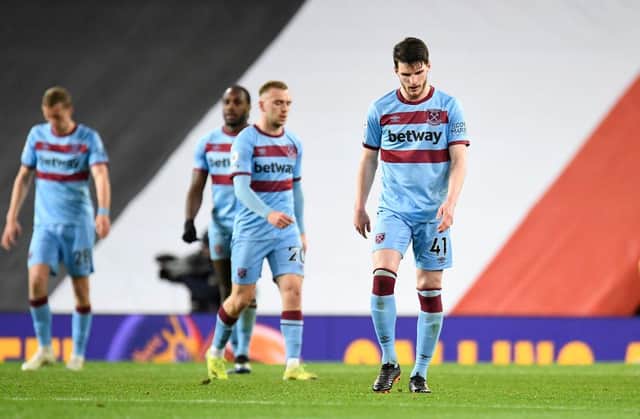 Declan Rice of West Ham. (Photo by Peter Powell - Pool/Getty Images)