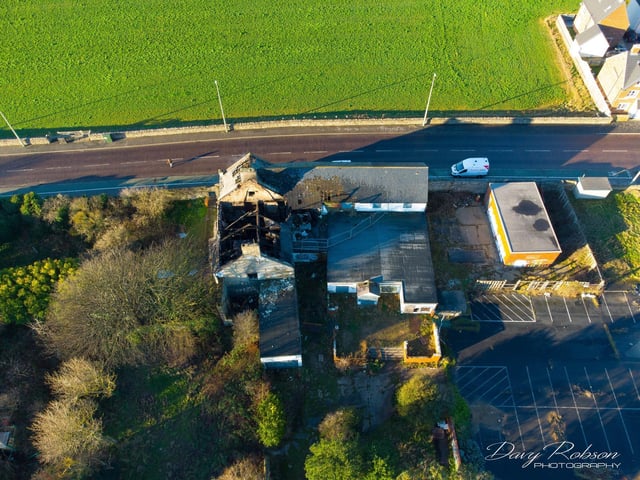An aerial photo from Davy Robson has shown the extent of the damage.
Photo by Davy Robson Photography