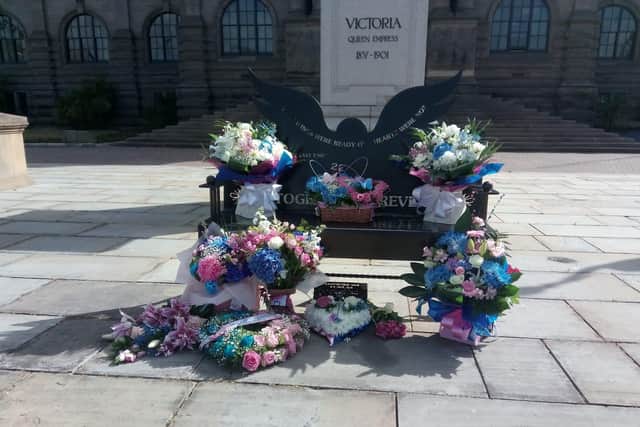 The Chloe and Liam Together Forever bench in memory of South Shields couple Chloe Rutherford and Liam Curry.
