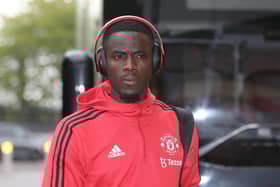 MANCHESTER, ENGLAND - APRIL 28: Eric Bailly of Manchester United arrives ahead of the Premier League match between Manchester United and Chelsea at Old Trafford on April 28, 2022 in Manchester, England. (Photo by Tom Purslow/Manchester United via Getty Images)