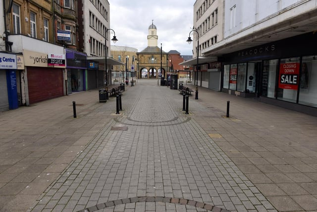 Looking down an empty King Street to the market place during the first Covid lockdown.