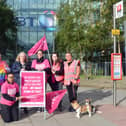 BT- Harton Quay staff and CWU officials picket line. South Shields MP Emma Lewell-Buck with CWU NE regional chair Joanne Shaftoe.