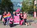 BT- Harton Quay staff and CWU officials picket line. South Shields MP Emma Lewell-Buck with CWU NE regional chair Joanne Shaftoe.