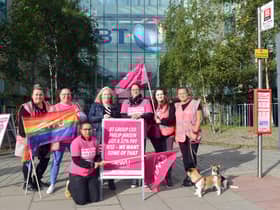 BT- Harton Quay staff and CWU officials picket line. South Shields MP Emma Lewell-Buck with CWU NE regional chair Joanne Shaftoe.