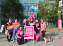 BT- Harton Quay staff and CWU officials picket line. South Shields MP Emma Lewell-Buck with CWU NE regional chair Joanne Shaftoe.