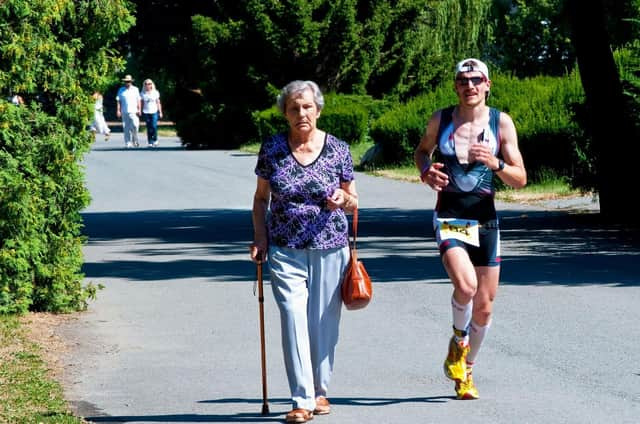 Don’t get frustrated with yourself when you can only run for five minutes before you’re breathless.