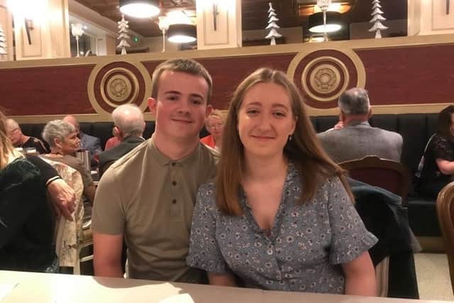 Eve Trinity and boyfriend Callum Black. Their 'doorstep dates' during lockdown inspired the song.