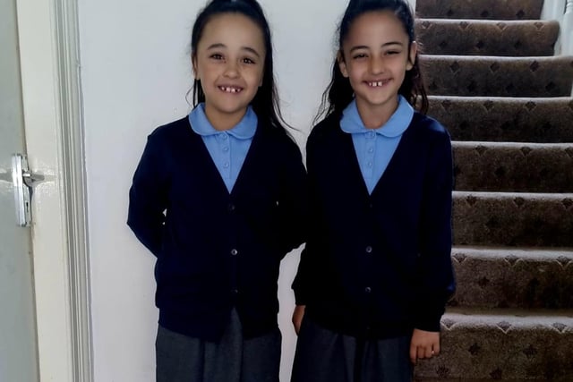 Back to school in South Tyneside. Sienna and Sophia are starting Year 4.
