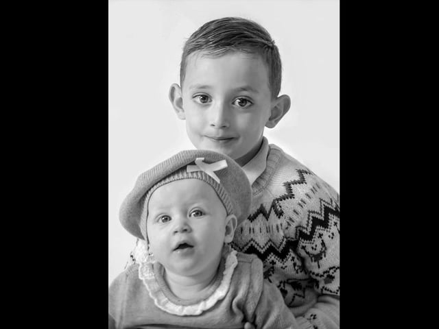 Baby Olivia-Aurora with her brother Albert. Picture: Natalie Offley