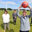 Hedworthfield CA receive football pitches improvement grant. From left manager Christine Green, chair Cllr Geraldine Kilgour, manager Jill Charlton, director Kev Brydon and FA Football Foundation Chris Hutchinson.
