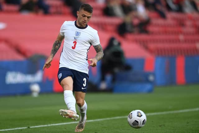 England player Kieran Trippier in action during the international friendly match between England and Austria at Riverside Stadium on June 02, 2021 in Middlesbrough, England. (Photo by Stu Forster/Getty Images)