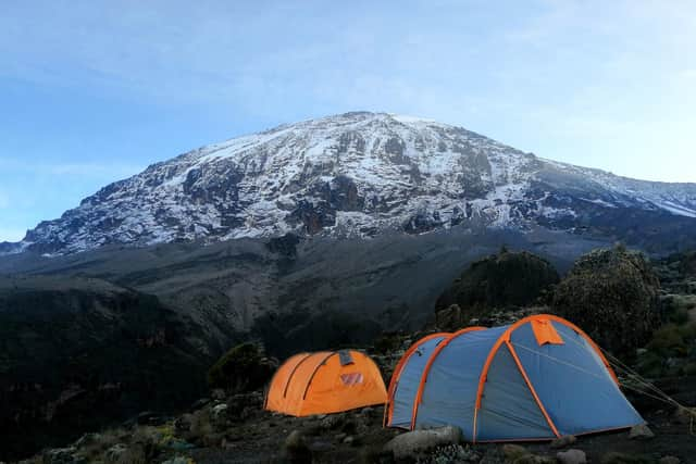 Paul's camping set up on the way to the peak