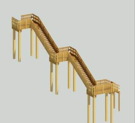 A 3D model of the steps.