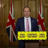 Screen grab of Health Secretary Matt Hancock during a media briefing in Downing Street, London, on coronavirus (COVID-19). Photo: PA Video/PA Wire