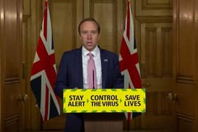 Screen grab of Health Secretary Matt Hancock during a media briefing in Downing Street, London, on coronavirus (COVID-19). Photo: PA Video/PA Wire