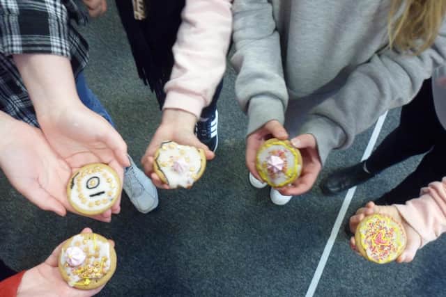 Some of the children with their cakes