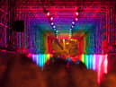 RAINBOW, Deadgood Studio, LUMIERE 2011, produced by Artichoke in Durham. Photo Matthew Andrews
Newcastle design studio Deadgood transform the scaffolded Prebends bridge into a walk-in rainbow.
