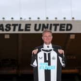 Newcastle United head coach Eddie Howe respond to Michael Edwards rumours. (Photo by SCOTT HEPPELL/AFP via Getty Images)