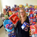 Hope 4 Kidz chief executive Viv Watts with some of the Easter Eggs distributed at Sunderland Royal Hospital last year with healthcare assistant Helen Hudson.
