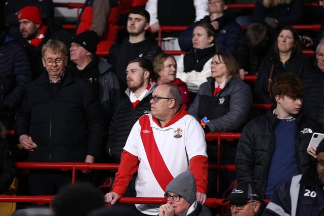 Average league attendance at St Mary’s this season = 30,607