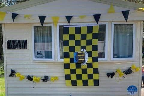 Darren and Cheryl Murphy have decorated their caravan to show support for Hebburn Town FC. Picture: Darren Murphy