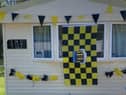 Darren and Cheryl Murphy have decorated their caravan to show support for Hebburn Town FC. Picture: Darren Murphy