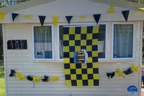 Darren and Cheryl Murphy have decorated their caravan to show support for Hebburn Town FC. Picture: Darren Murphy