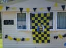 Darren and Cheryl Murphy have decorated their caravan to show support for Hebburn Town FC. Picture: Darren Murphy