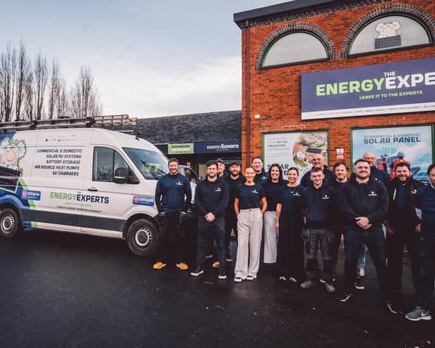 The Energy Experts team outside their new showroom and HQ on The Team Valley