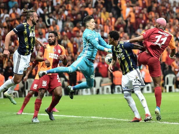 Fenerbahce's goalkeeper Altay Bayindir has been linked with Newcastle United. (OZAN KOSE/AFP via Getty Images)