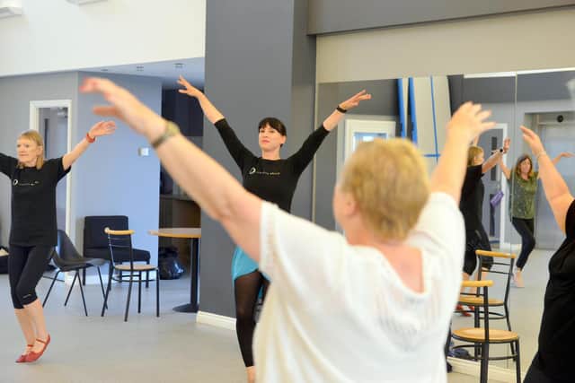 Complete Ballet teacher Rebecca Yates with the Silver Swans class for the over 55s at the Westoe Crown Hub.