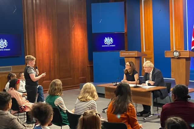 Young readers put their questions about climate change to Prime Minister Boris Johnson at a press conference in Downing Street.