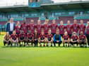 South Shields men and women's teams pose in the new home kit