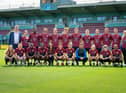 South Shields men and women's teams pose in the new home kit